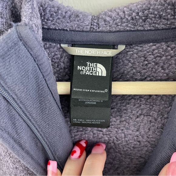THE NORTH FACE Heathered Light Purple Crescent Sunshine Fleece Sweatshirt Hoodie - Picture 8 of 11